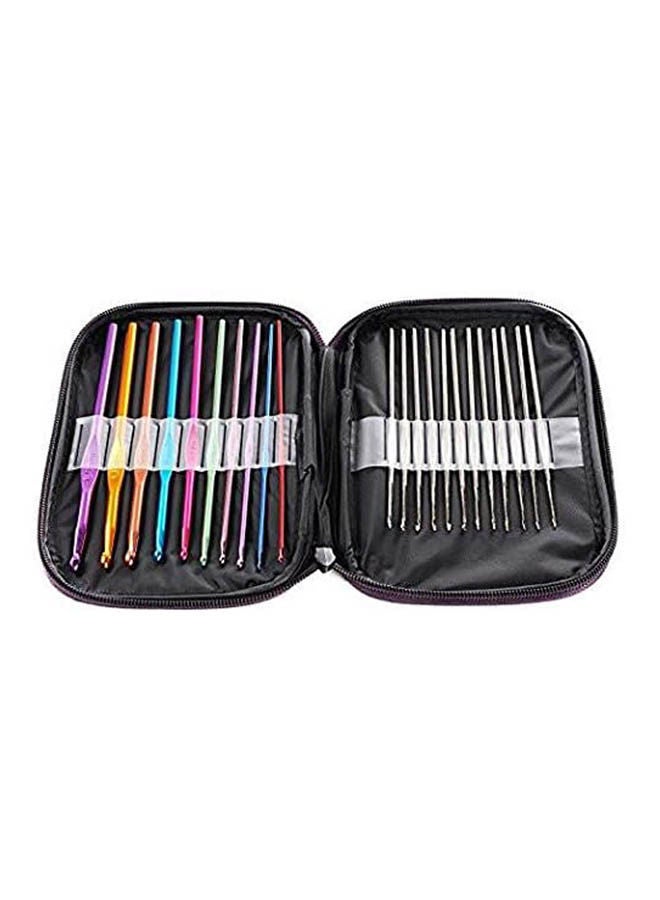 22Pcs Mixed Aluminum Handle Crochet Hook Multicolour - Image 1