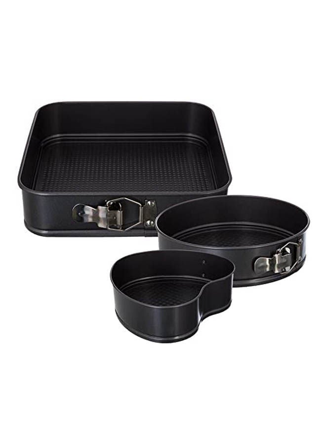 Set Of 3 Shape Cake Mould Black