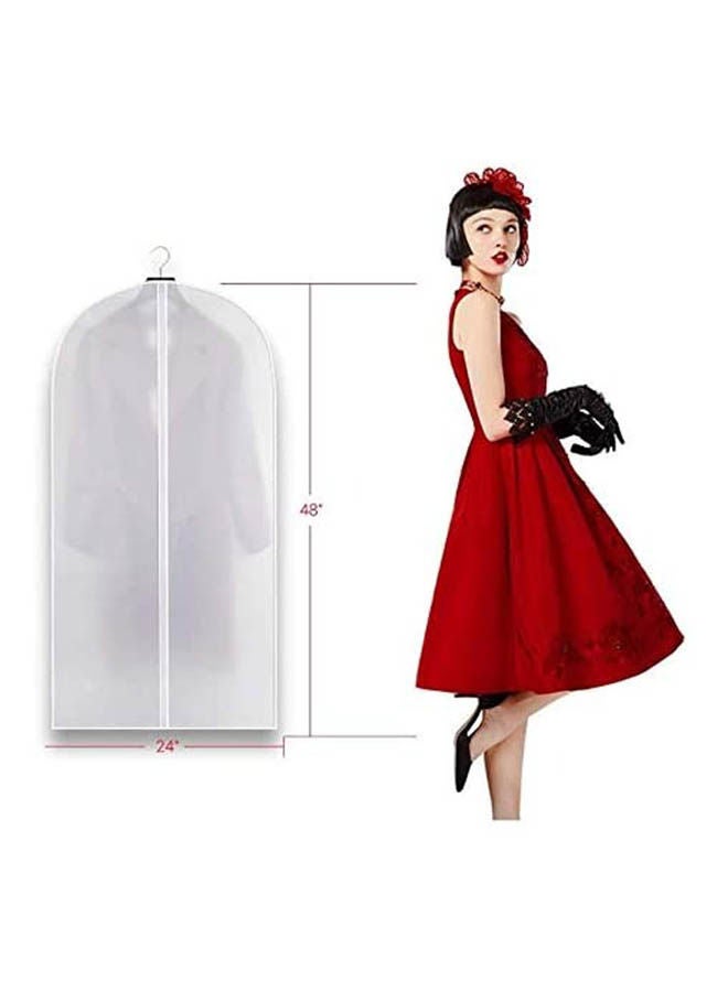 Hanging Garment Bag Clothes Cover Lightweight Dust-Proof With Full Zipper Closet Storage For Dance Dress, Coat, 48-Inch Pack Of 5 White  - Image 2