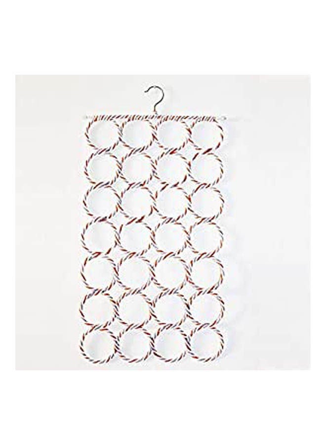 Hanging Scarf Organizer With 28 Rings Multicolour 
