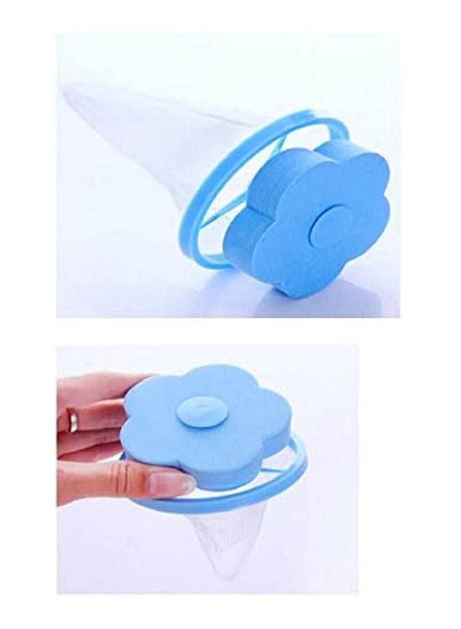 Home Floating Lint Hair Catcher Mesh Pouch Washing Machine Laundry Filter Bag Blue  - Image 2
