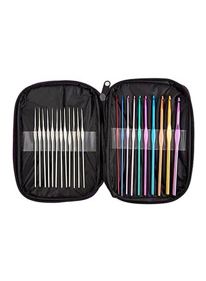 22Pcs Mixed Handle Crochet Hooks Ergonomic Knitting Knit Needles Multicolour AluminumLiters - Image 1