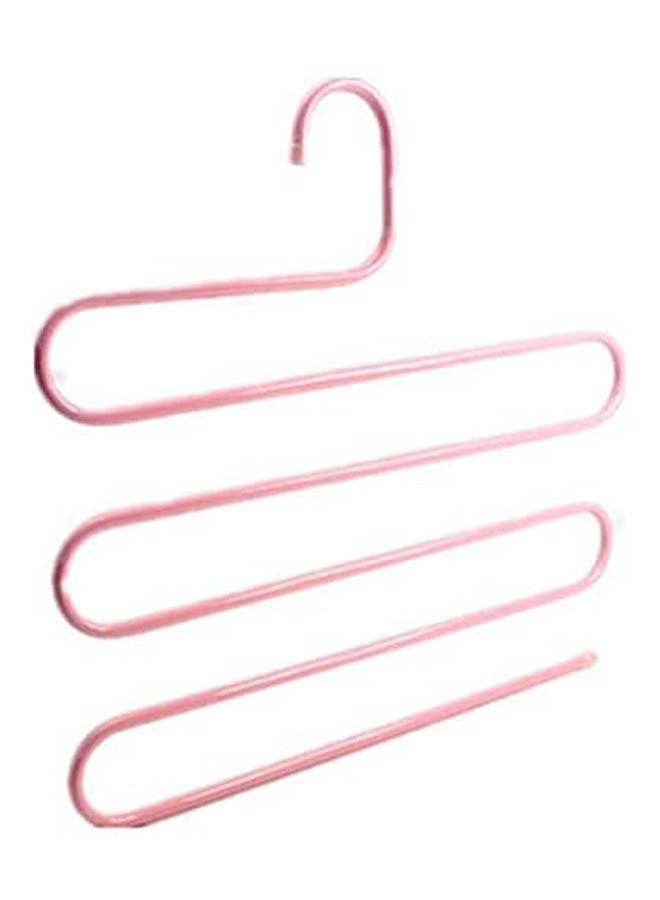 ماركة غير محددة 3 Pcs S-Shaped 5 Hanger Rack Organizer Pants Holder Tie Rack For Clothes Hanger Pink  - Image 1