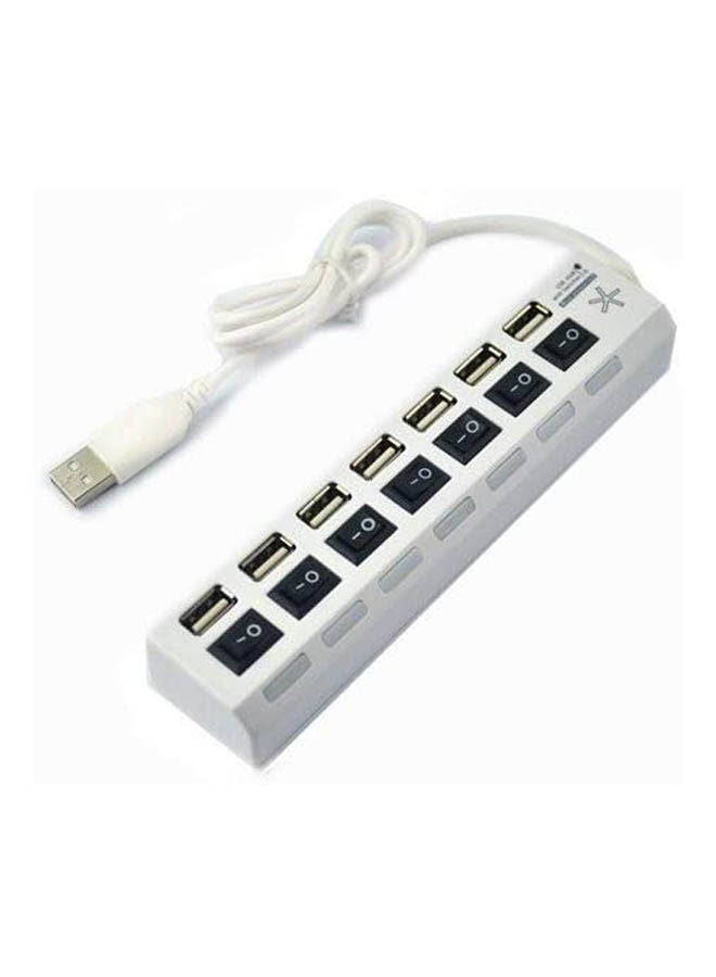 Generic 7-In-1 Usb2.0 7-Port Hub With Switch White 