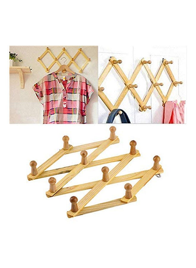 Solid Wooden Hanger Expandable Wooden Coat Beige  - Image 2