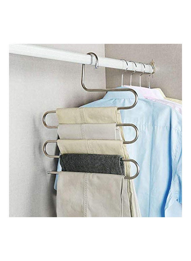 Stainless Steel Wardrobe Storage S Type Pants Trousers Hanger Silver  - Image 2