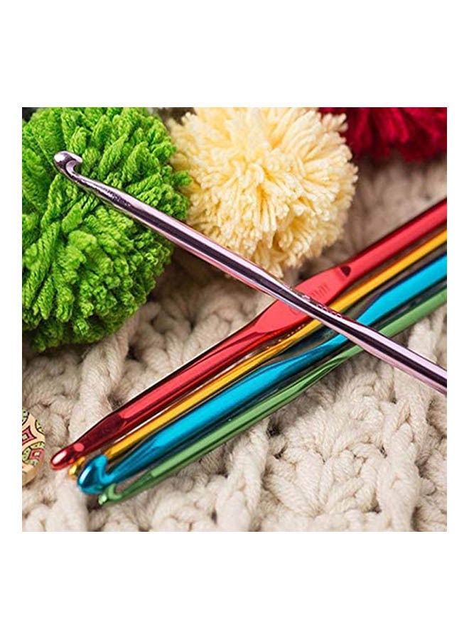 Set of 22pcs Crochet and Knitting Hooks Needles with Pouch Multicolour 