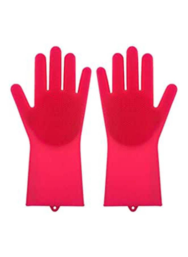 Silicone Brush Gloves Set For Cleaning Cooking Tools Red