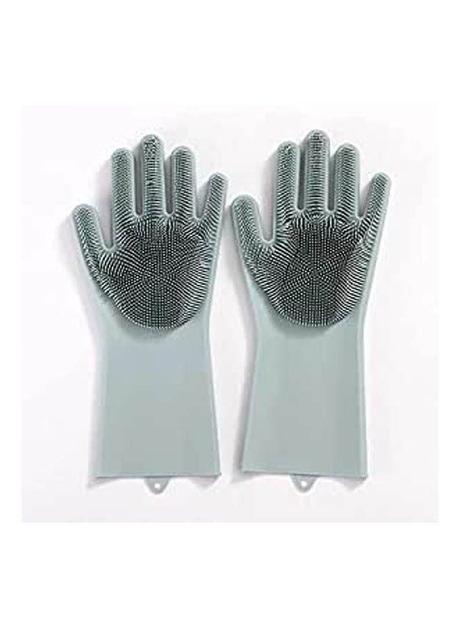 Silicone Dishwashing Gloves Magic Dishwashing Brush Housework Gloves Grey 