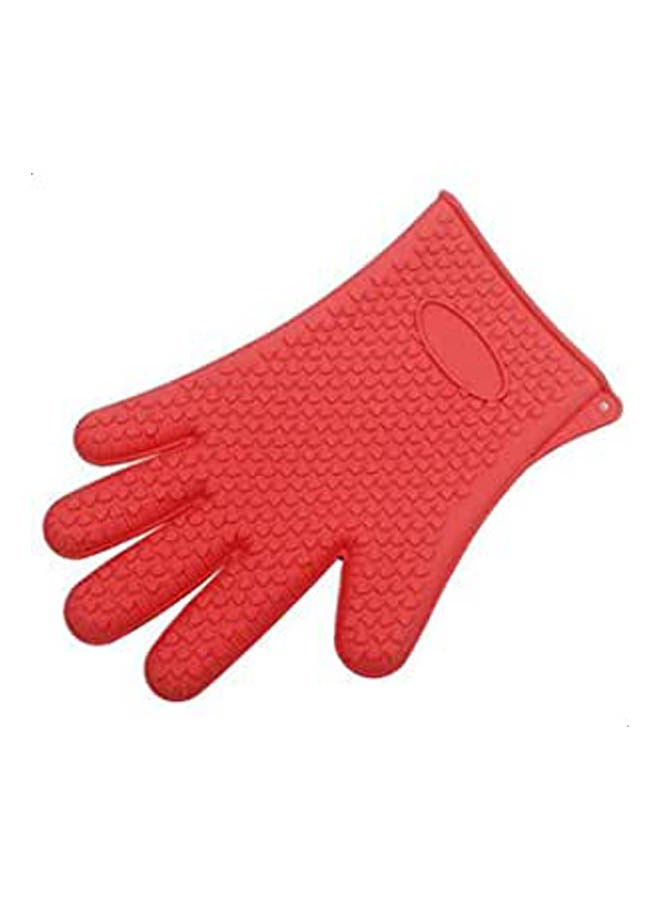 Silicone Glove Kitchen Heat Resistant Gloves Temperature Resistant Gloves Red