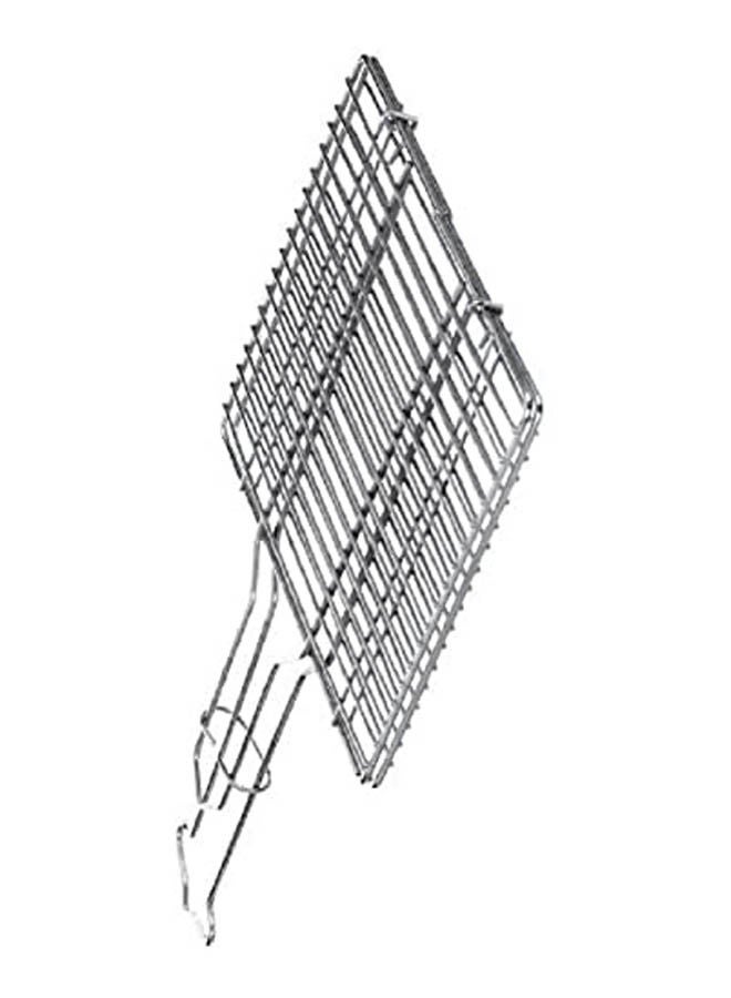 ماركة غير محددة Grill Net With 10 Handle Chrome Stainless Steel Nickel Coating Silver 40cm 