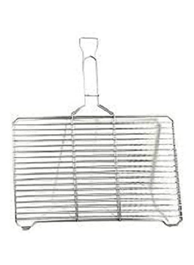 Large Griddle 12 Inch Handle Chrome Plated Stainless Steel Silver 45cm
