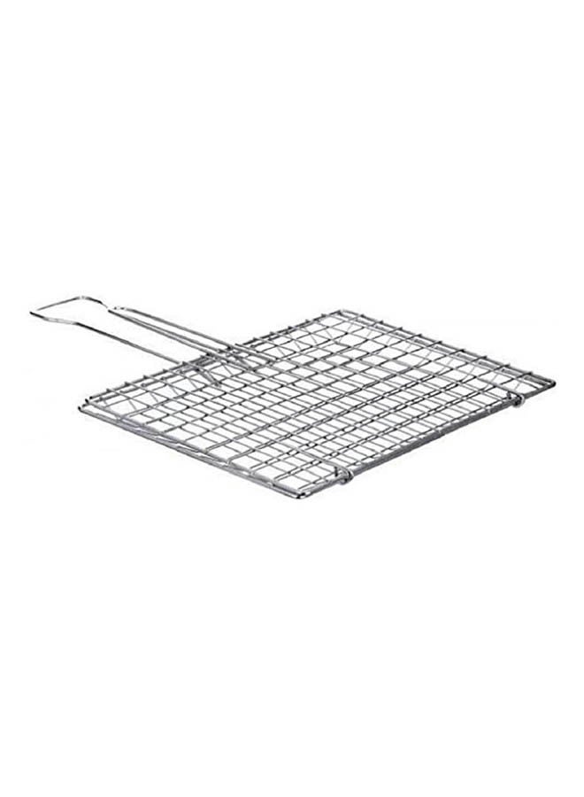 Generic - Mini Grill Net With 10 Handle Chrome Stainless Coating Silver 40cm - Image 1