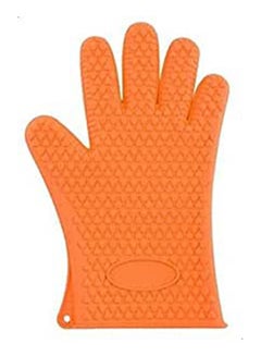 Generic Microwave Oven Mitts Heat Resistant Silicone Glove Orange 