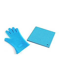 Generic Microwave Oven Silicone Glove Blue 