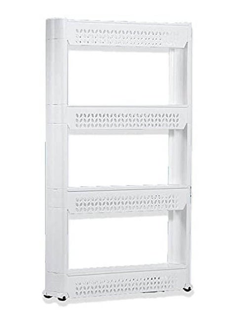 Organizer And Racks For Bathroom And Kitchen Storage 4 Shelves White