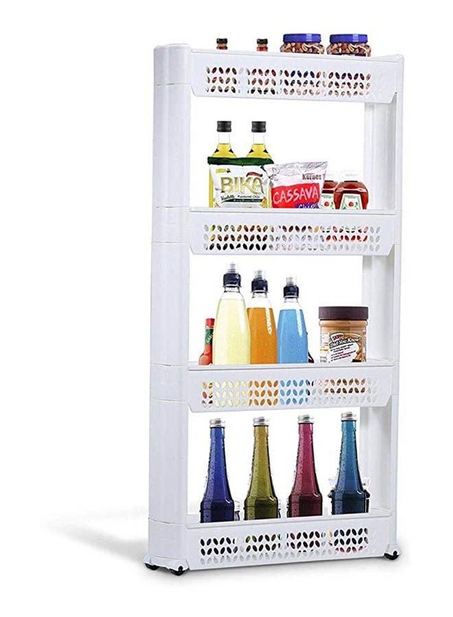 Generic Organizer And Racks For Bathroom And Kitchen Storage 4 Shelves White  - Image 2