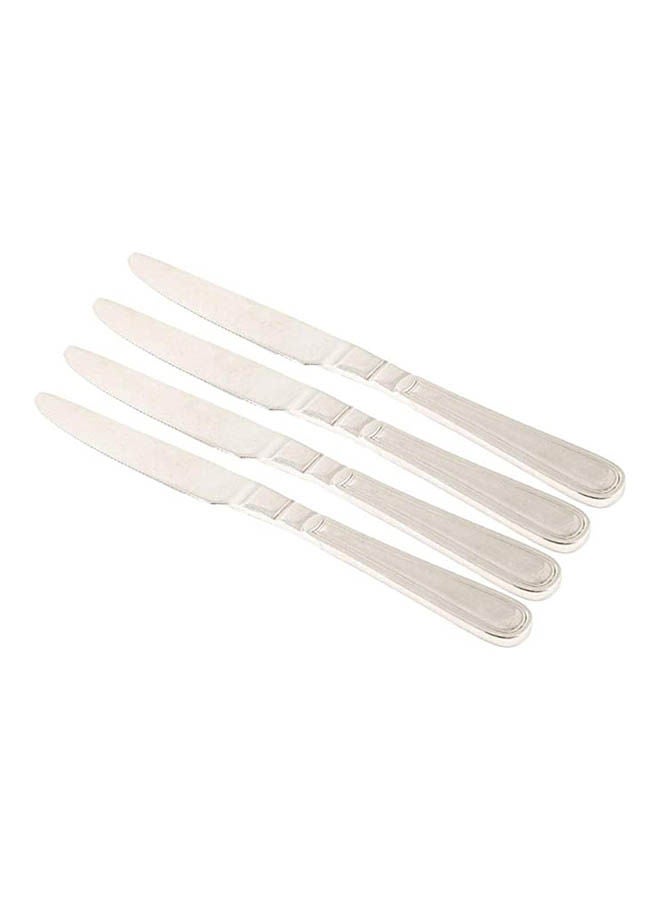 ماركة غير محددة Dinner Knife Set 4 Piece Silver 