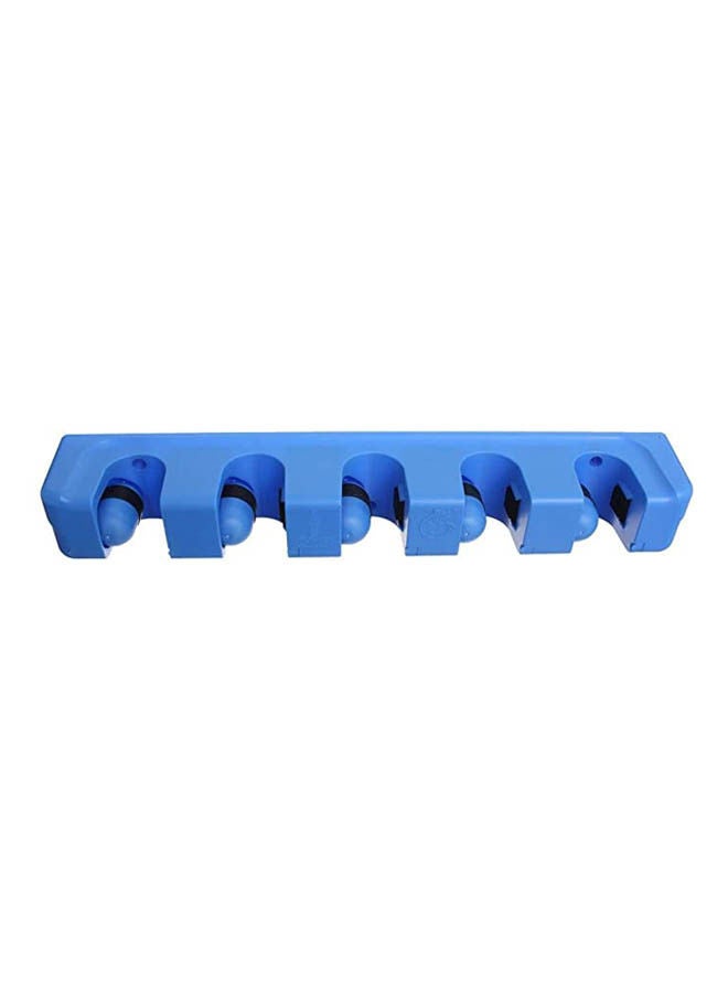 Cleaner Mop And Broom Holder 5 Slots Blue