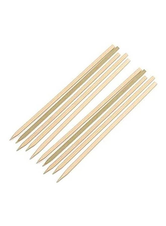 Wide Bamboo BBQ Skewers- Set Of 25 Beige 