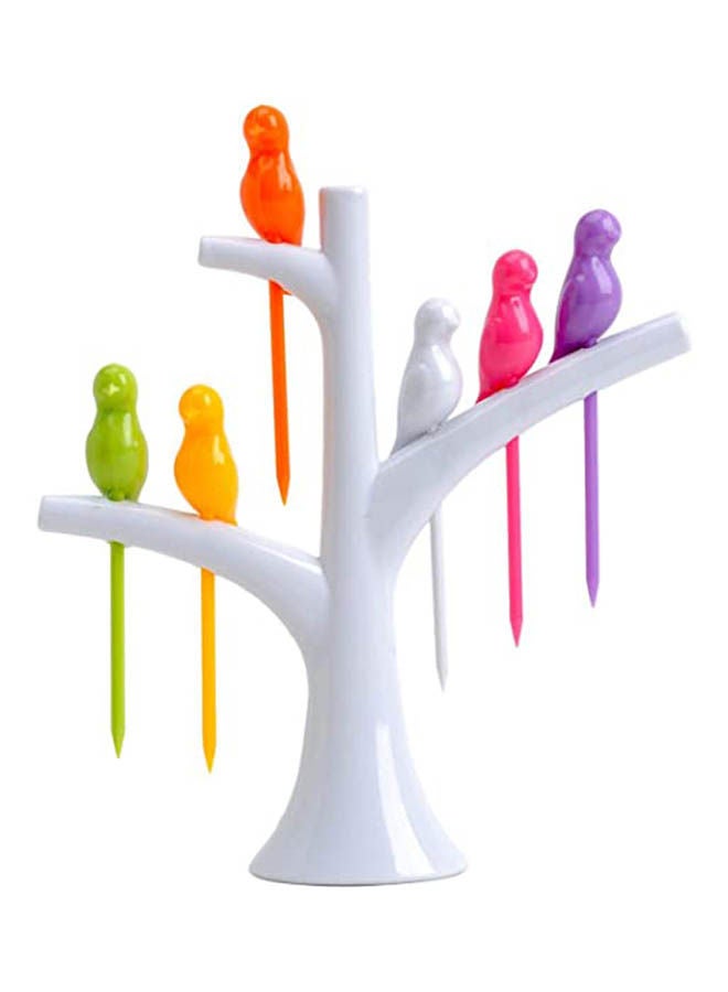 Birds Tree Shape Forks White/Multicolour
