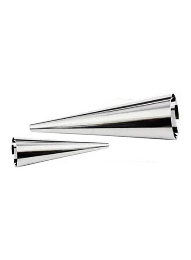 ماركة غير محددة Danish Bread Cannoli Croissant Mold Tubes Decor Puff Cone Baking Tool Silver 
