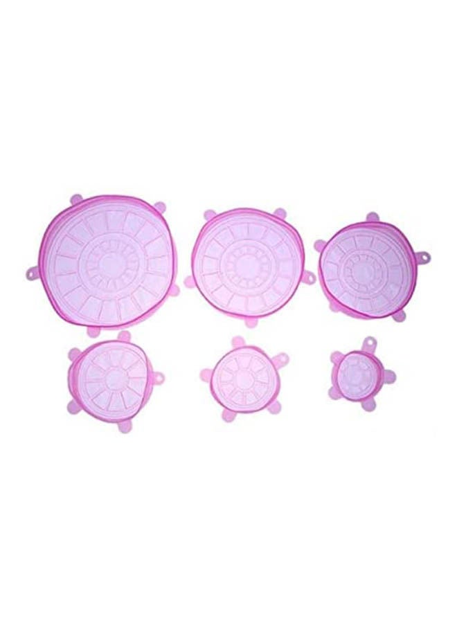 Generic 6pcs Sets Universal Silicone Stretch Suction Lid Purple 