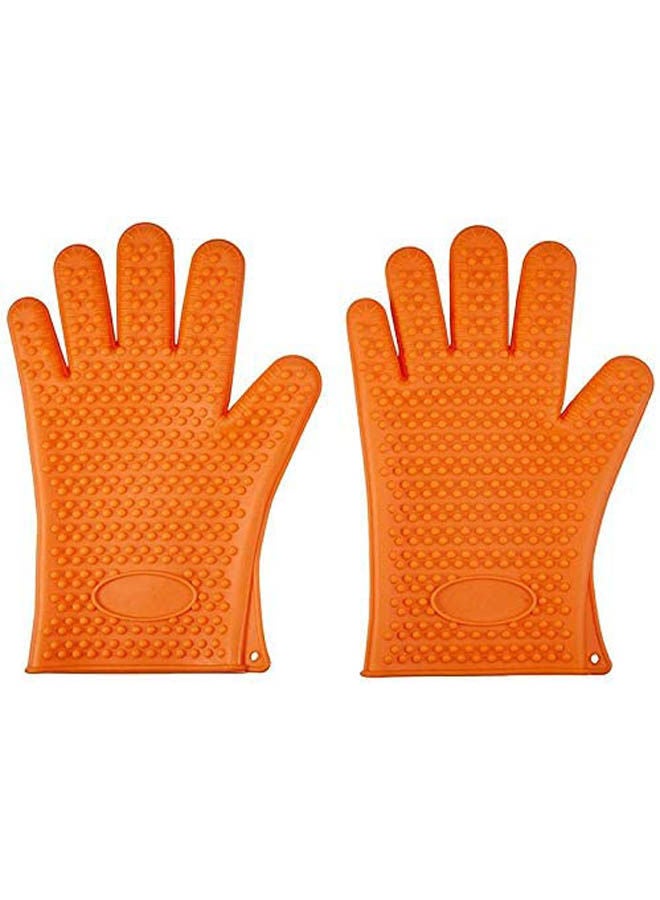 Bbq Gloves Heat Resistant Grilling Cooking Gloves Home Kitchen Accessories Oven Mitts Bbq Tool Multicolour