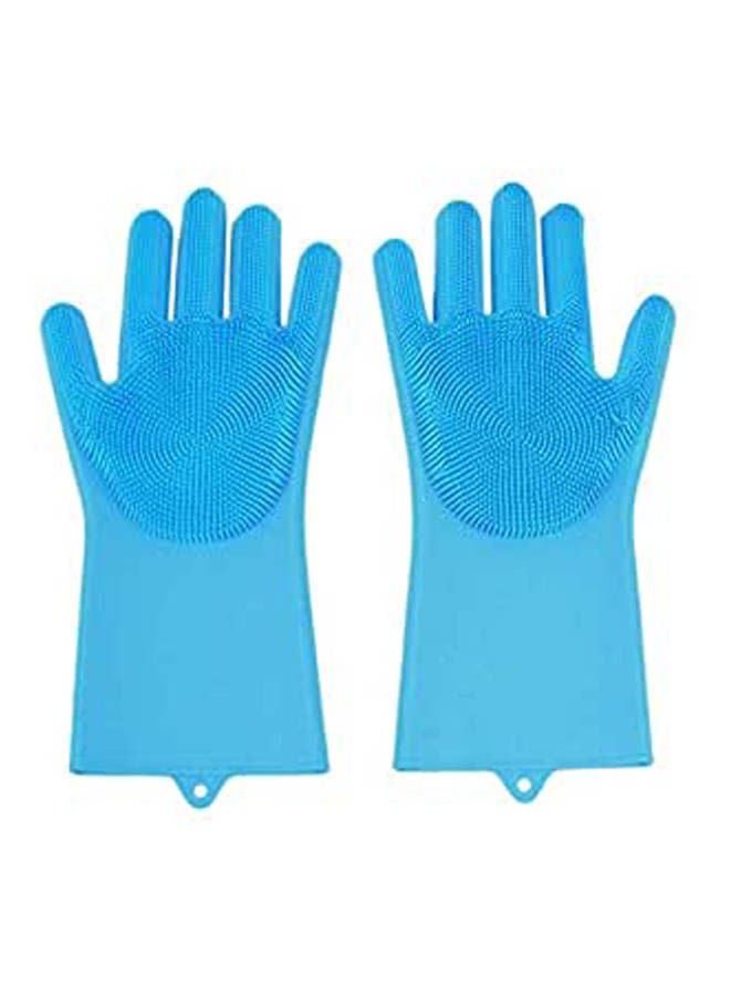 A Pair Magic Scrubber Cleaning Gloves Dusting Dish Washing Turquoise