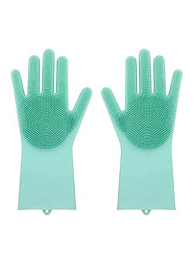 A Pair Magic Scrubber Cleaning Gloves Dusting Dish Washing Turquoise