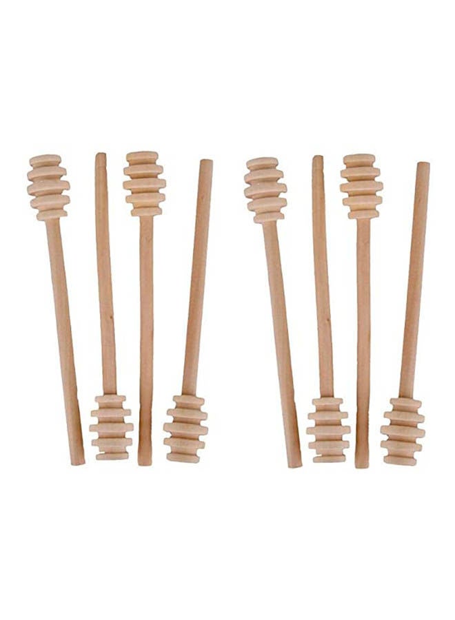 8 Pcs Honey Spoons Set Beige 