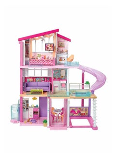 Unique Design Dreamhouse Pool Slide And Elevator Dollhouse Playset Multicolour 29.92x8.66x29.92inch