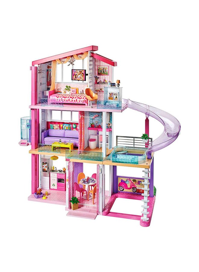 Barbie - Unique Design Dreamhouse Pool Slide And Elevator Dollhouse Playset Multicolour 29.92x8.66x29.92inch - Image 1