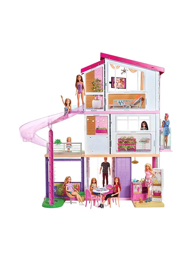 Barbie - Unique Design Dreamhouse Pool Slide And Elevator Dollhouse Playset Multicolour 29.92x8.66x29.92inch - Image 1