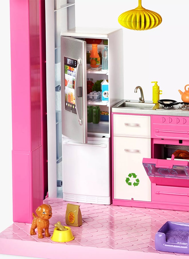 Barbie - Unique Design Dreamhouse Pool Slide And Elevator Dollhouse Playset Multicolour 29.92x8.66x29.92inch - Image 1