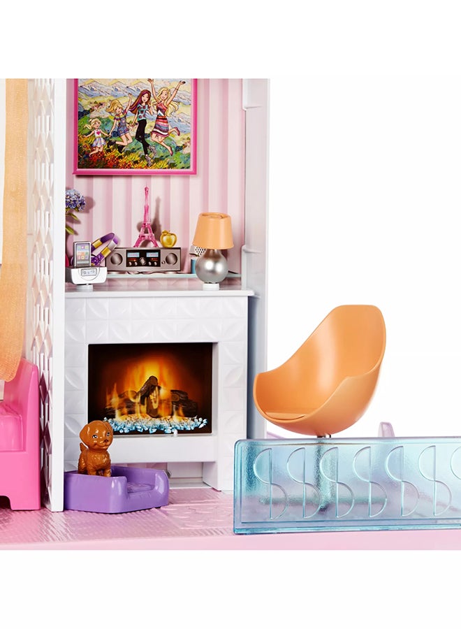 Barbie - Unique Design Dreamhouse Pool Slide And Elevator Dollhouse Playset Multicolour 29.92x8.66x29.92inch - Image 1