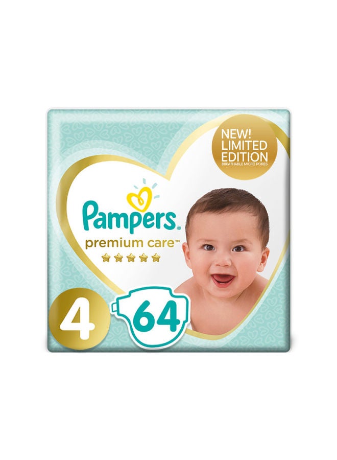 Pampers Premium Care Diapers Size 4, Maxi, 9-18 Kg 64 Count  - Image 1