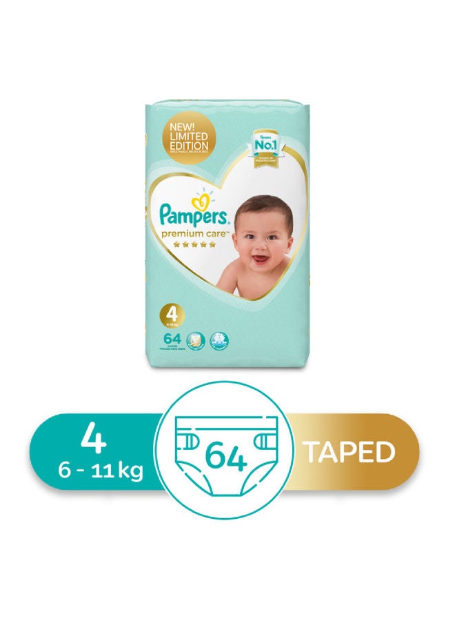 Pampers Premium Care Diapers Size 4, Maxi, 9-18 Kg 64 Count  - Image 2