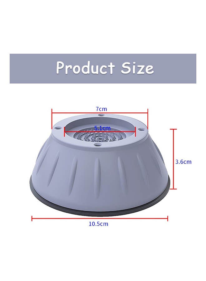 4Pcs Shock And Noise Cancelling Washing Machine Support Grey - Image 2