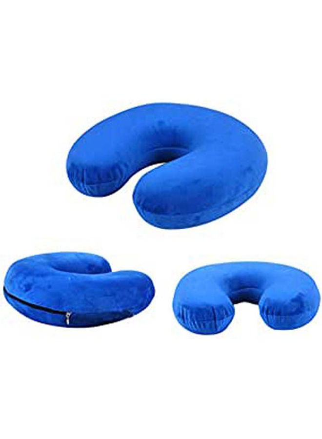 Foam Travel Neck Pillow cotton Blue 31 x 31 x 9cm