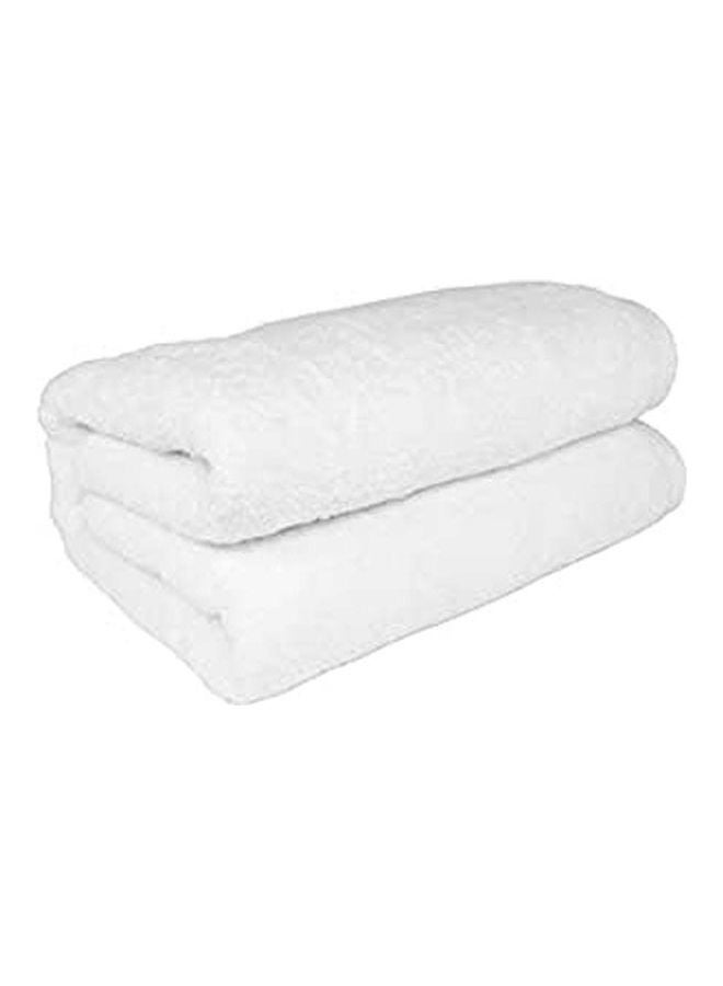 Cotton Solid Pattern- Bath Sheets White  - Image 1