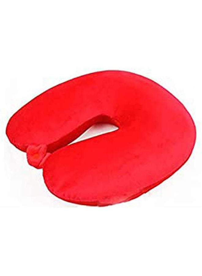 Generic Memory Foam Travel Neck Support Pillow Cotton Blend Red 