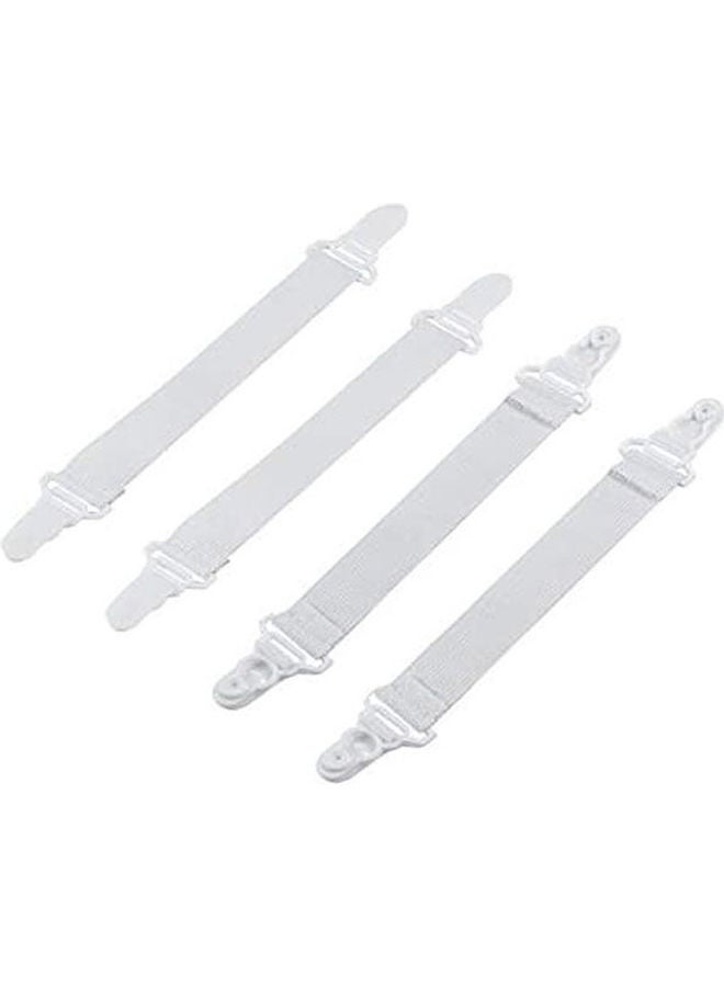 Elastic Band Clip 4 Pcs Bed Sheet Fasteners Combination White  - Image 2