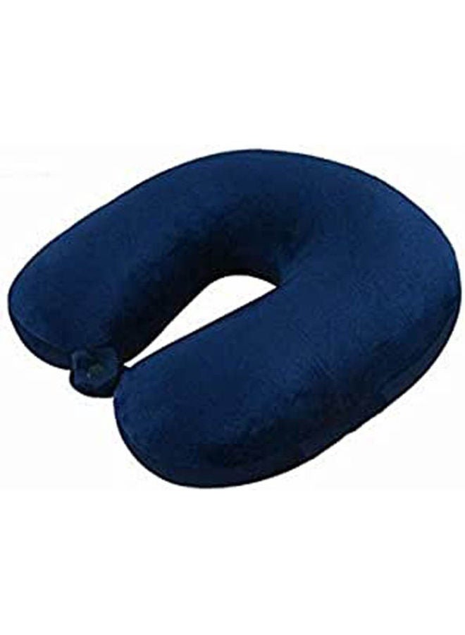 Memory Foam Travel Pillow Cotton Blend Blue
