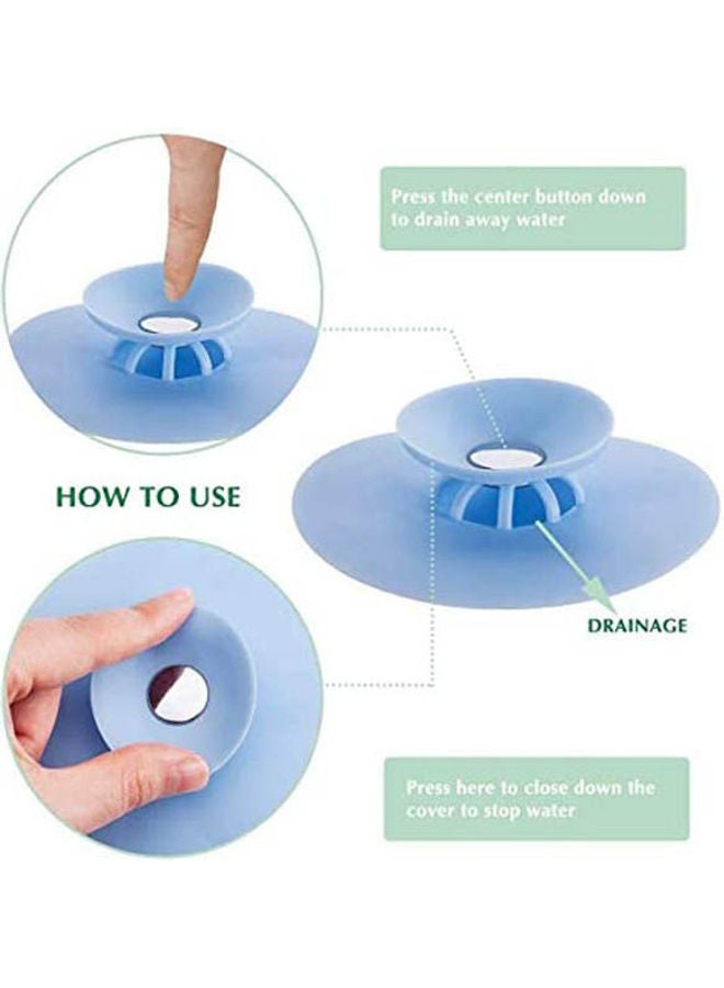 Generic 2Pcs Shower Drain Stopper Plug Bathtub Cover Blue  - Image 2