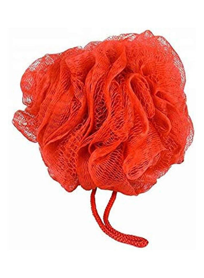 Mesh Pouf Bath Sponge For Body Exfoliating Washing Orange 