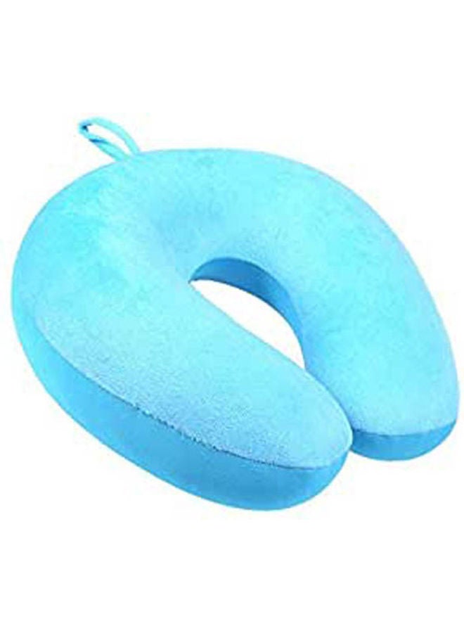 Cotton Office And Home Soft Neck Pillow cotton Blue 31 x 31 x 9cm