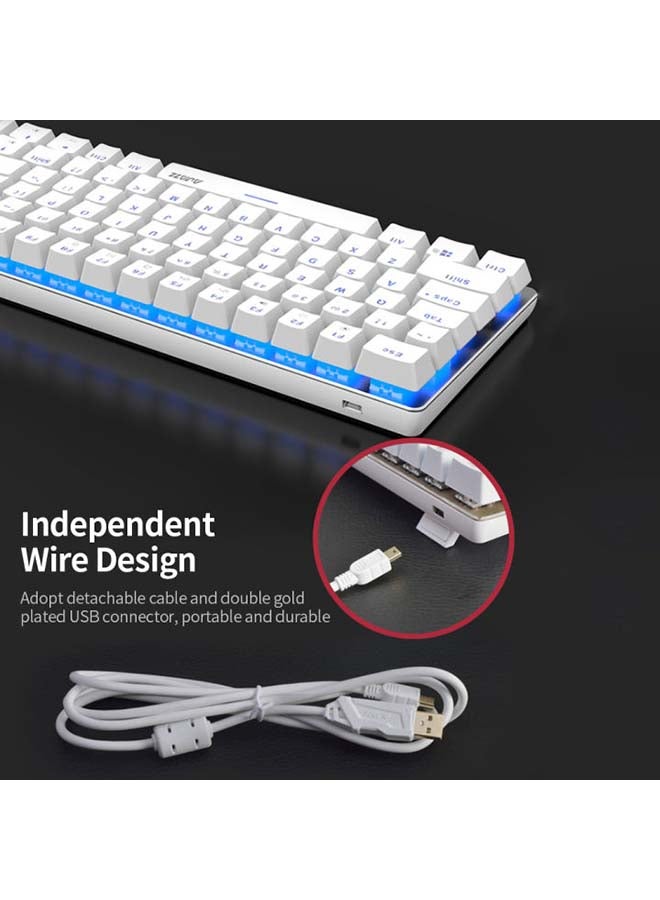 Generic - AK33 82 Keys USB Wired Mechanical Keyboard Monochromatic Backlight Gaming Keyboard - Image 1