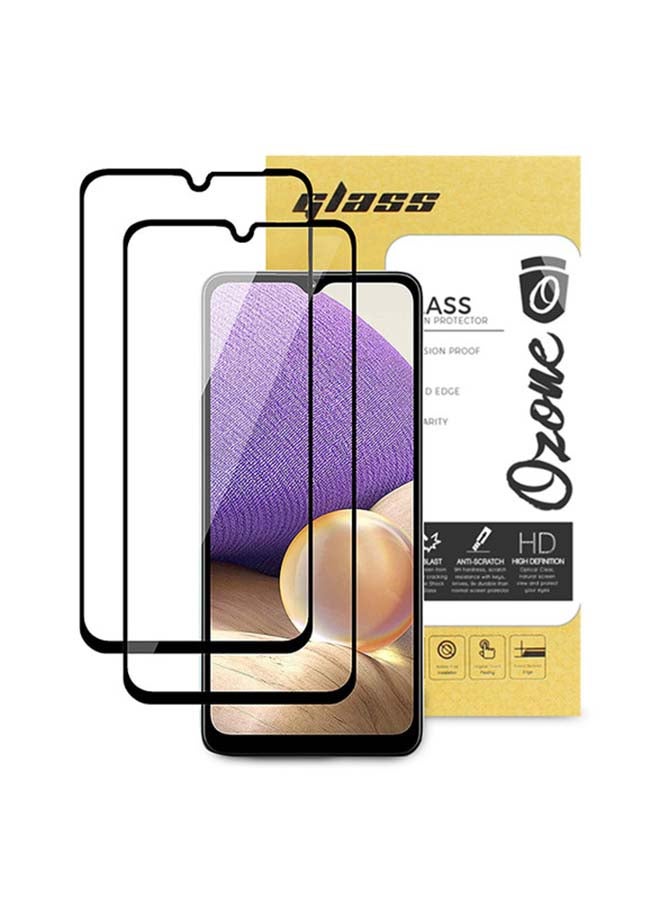 O Ozone Pack of 2 Tempered Glass Screen Protector For Samsung Galaxy A32 5G Black - Image 1