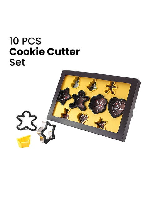 10-Piece Cookie Cutter Set White/Brown